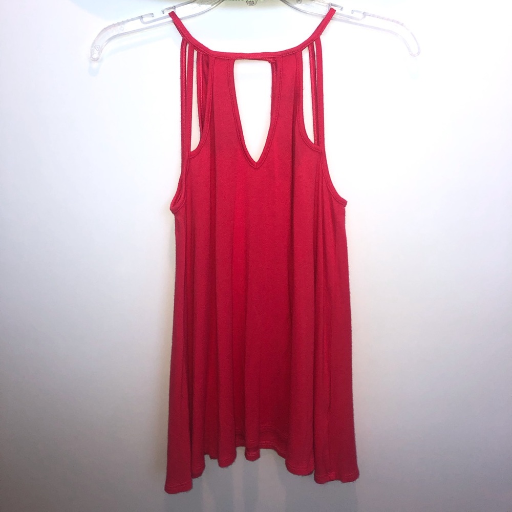 red cutout tank